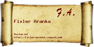 Fixler Aranka névjegykártya