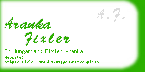 aranka fixler business card